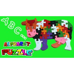 Puzzle 3 D din lemn, alfabetul