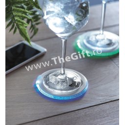 Suport pentru pahar, cu LED-uri multicolore si desfacator