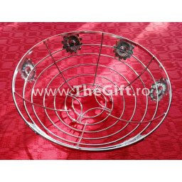 Fructiera metalica, ornata cu flori