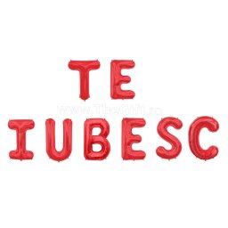 Baloane din folie, mesajul TE IUBESC