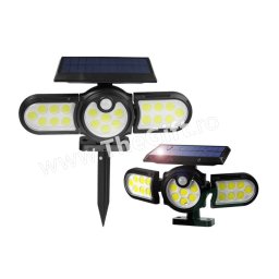 Lampa solara, cu senzor de miscare si capete reglabile