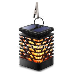 Lampa solara retro, felinar cu flacara