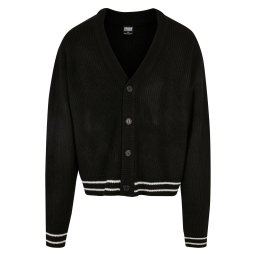 Urban Classics Geacă tricotată negru / alb