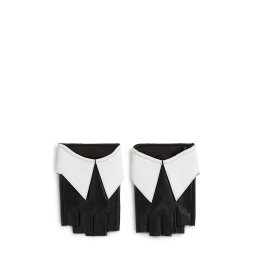 Karl Lagerfeld Mănuși cu degetele goale negru / alb