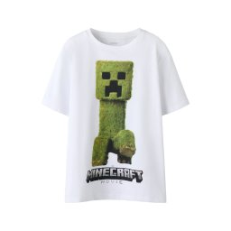 NAME IT Tricou 'NKMNORAN MINECRAFT' gri / verde / negru / alb