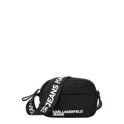 KARL LAGERFELD JEANS Geantă de umăr 'ESSENTIAL' negru / alb