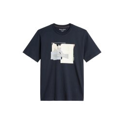 Marc O'Polo Tricou crem / albastru noapte / albastru deschis / alb