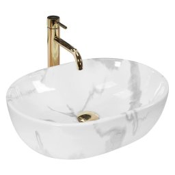 REA-U8001 - Lavoar pentru blat AMELIA, 34,5 x 48 cm, ceramică/decor marmură