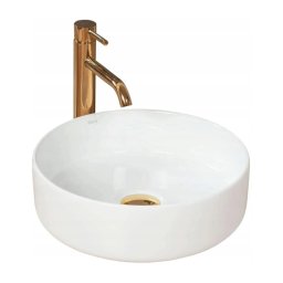 REA-U18918 - Lavoar pe blat SAMI Ø 36 cm, ceramică, alb lucios