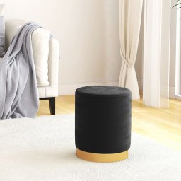 Gossi taburet depozitare rotund, negru, catifea