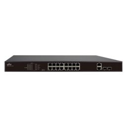 Switch 16 porturi PoE 100Mps, 2 x porturi Combo 1000Mbps - UNV