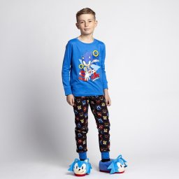 Pijama bumbac maneca lunga Sonic