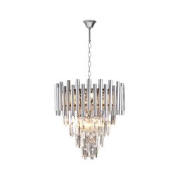 Lustră de cristal pe lanț MADISON 9xE14/40W/230V crom