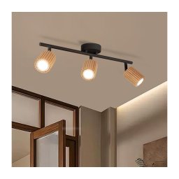 Brilagi - Lampă spot MODERN WOOD 3xGU10/8W/230V lemn/negru