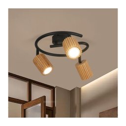 Brilagi - Spot MODERN WOOD 3xGU10/8W/230V lemn/negru