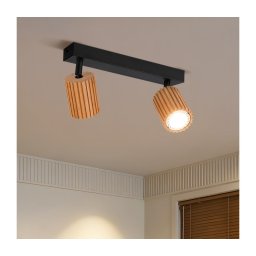 Brilagi - Spot MODERN WOOD 2xGU10/8W/230V lemn/negru