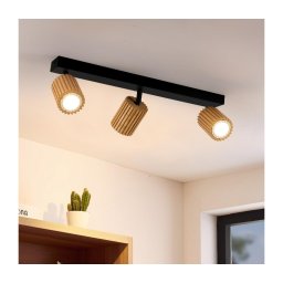 Brilagi - Spot MODERN WOOD 3xGU10/8W/230V lemn/negru