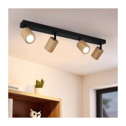 Brilagi - Corp de iluminat cu spoturi MODERN WOOD 4xGU10/8W/230V lemn/negru