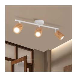 Brilagi - Plafonieră MODERN WOOD cu 3 spoturi, GU10/8W/230V, lemn/alb