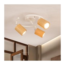Brilagi - Corp de iluminat cu spoturi MODERN WOOD 3xGU10/8W/230V lemn/alb