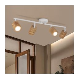 Brilagi - Spot MODERN WOOD 4xGU10/8W/230V lemn/alb