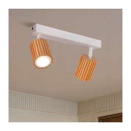Brilagi - Spot MODERN WOOD 2xGU10/8W/230V, lemn/alb