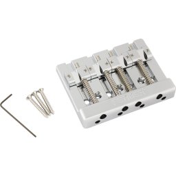 Fender HiMass String-Through 4-String Bass Bridge Assembly With Brass Saddles Chrome