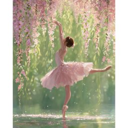 Set goblen cu diamante, cu sasiu, Balerina, 40x50 cm