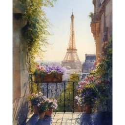 Set goblen cu diamante, cu sasiu, Turnul Eiffel, 40x50 cm