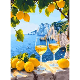 Set goblen cu diamante, cu sasiu, Vedere la mare, 30x40 cm