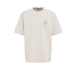 WE Fashion Tricou bej / verde închis / roșu / alb murdar