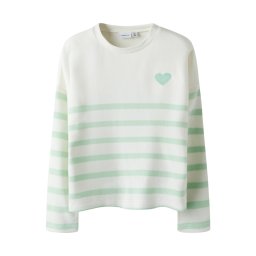 NAME IT Pulover 'NKFLine' verde pastel / alb