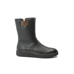 Ghete îmblănite Rieker negre din piele naturală cu aspect granulat RIKY4355-00-36 EU