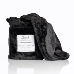 Splash Blanket Furlush Black on Black Small