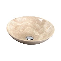 Sapho - Lavoar de blat BLOK Ø 40 cm bej/travertin
