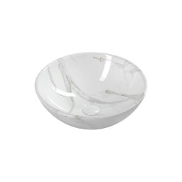 Sapho - Lavoar DALMA pentru blat, Ø 42 cm, ceramică/Carrara/alb