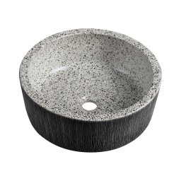 Sapho - Lavoar pe blat PRIORI Ø 41 cm alb/gri