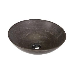 Sapho - Lavoar pentru blat BLOK Ø 40 cm maro/piatră