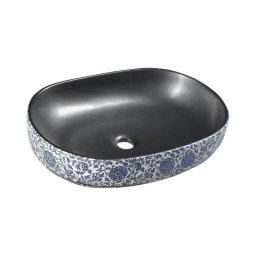 Sapho - Lavoar pentru blat PRIORI 60x40 cm ceramică/negru/albastru
