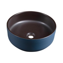 Sapho - Lavoar pentru montaj pe blat PRIORI Ø 41 cm, maro/albastru