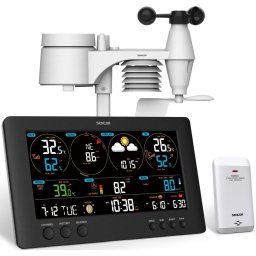 Statia meteo SWS 12500, Sencor, Wireless, LCD, 8.4 inch, 240x140x21 mm, Alb/Negru