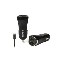 Incarcator auto 2xUSB + USB-C 2,1A negru