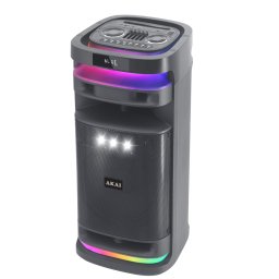 Boxa activa portabila Akai, Sonic X12, 100W, Bluetooth, USB, MicroSD, Afisaj LED cu efecte luminoase