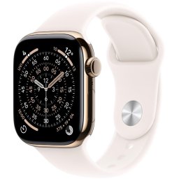 Apple Watch 11 GPS + Cellular, Carcasa Gold Titanium 42mm, Light Blush Sport Band - M/L