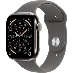 Apple Watch 11 GPS + Cellular, Carcasa Natural Titanium 46mm, Stone Grey Sport Band - M/L