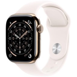 Apple Watch 11 GPS + Cellular, Carcasa Gold Titanium 46mm, Light Blush Sport Band - S/M