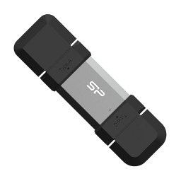 Memorie USB Silicon Power Pendrive Mobile C51, 128GB, USB-A USB 3.2 Type-C, Gri