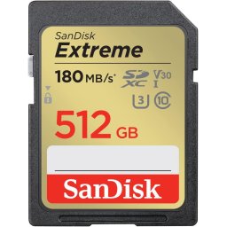 Card de memorie SanDisk Extreme, 512GB, SDXC, UHS-I U3, V30