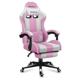 Scaun de gaming Huzaro Force 4.7, cu plasa, suport pentru picoare, Roz