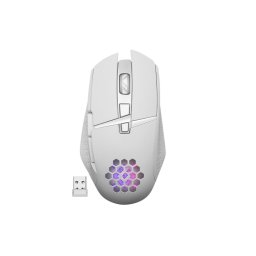Mouse Gaming Defender Glory GM-514, Wireless 2.4GHz, iluminare, 1200/2400/3200 dpi, Alb